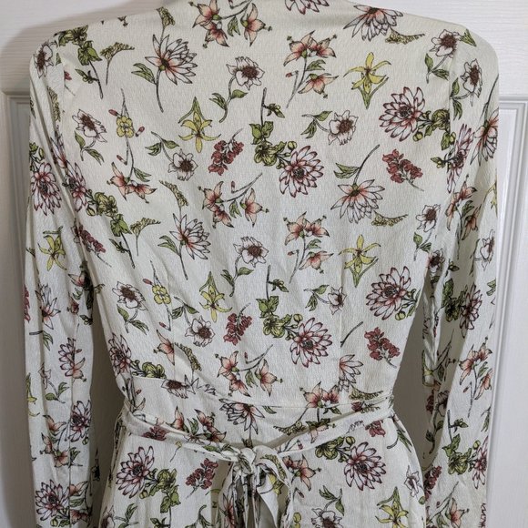 Taylor & Sage Floral Wrap Long Sleeve Ruffled Tier Hem Dress - size XS NWT - Picture 10 of 14